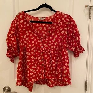 Madewell floral peplum top
